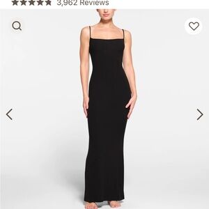 SKIMS soft lounge long slip dress in onyx (worn once!)